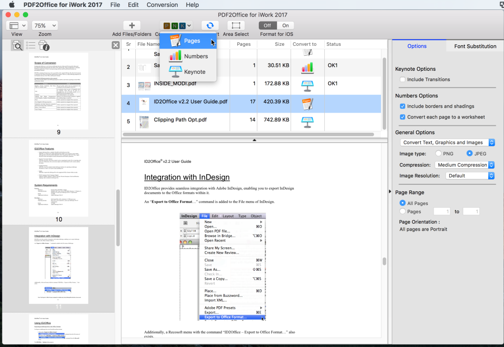 Convert PDF to iWork using PDF2Office for Mac