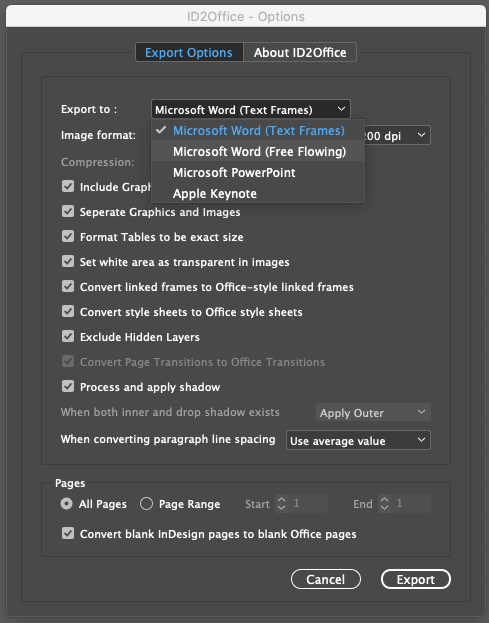 ID2Office - Exporting InDesign to Word, PowerPoint or Keynote