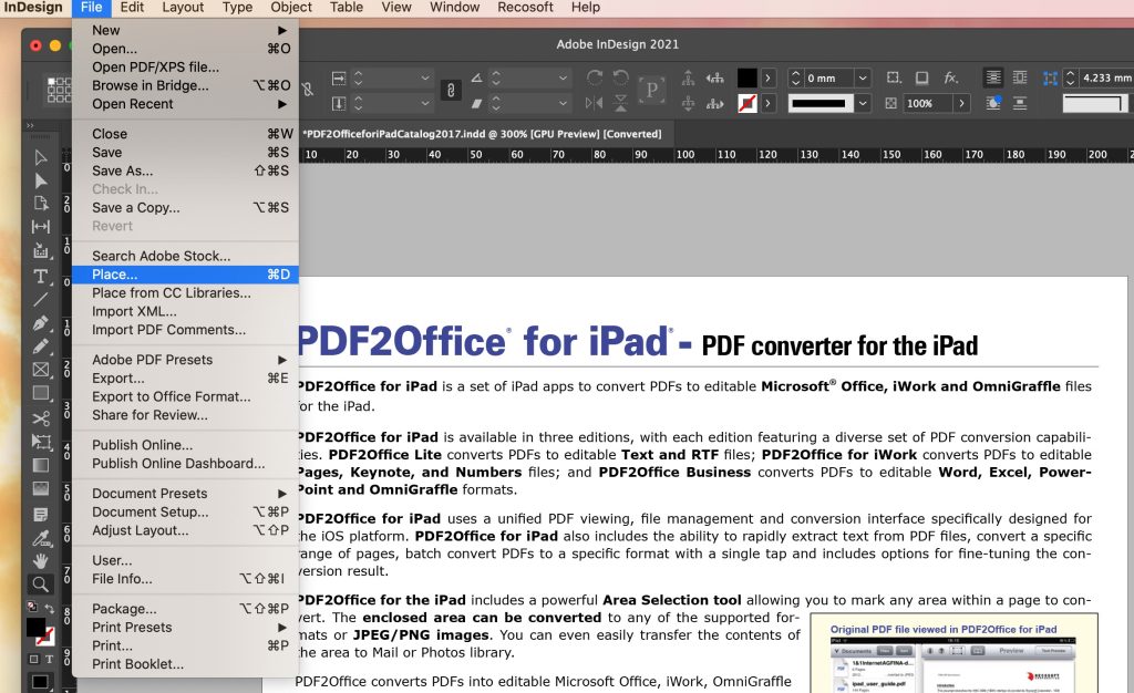 The Correct Way To Import And Convert Pdf To Indesign